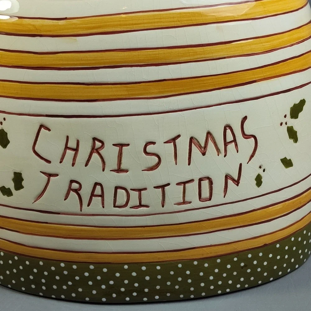 Vintage RARE‎ Department 56 Christmas Angel Cookie Jar Christmas Tradition 13